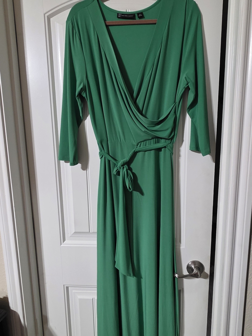 New York & Company Emerald Green Wrap Maxi Dress - Picture 1 of 3